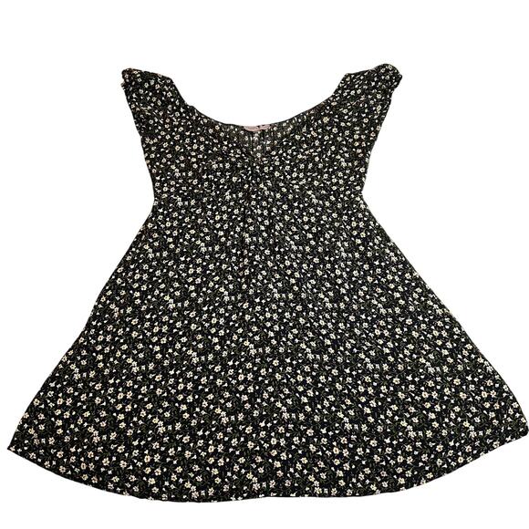 Dream of Me Dresses & Skirts - Dream Of Me V-Neck Floral Babydoll Mini Dress Size Large Cap Sleeve Y2K Festival